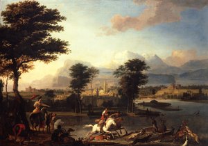 Stag Hunt，c.1675