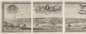 布鲁塞尔风景，由三部分组成
Bruxella nobilissima Brabantiae civitas ano 1640 作者 亚伯拉罕·德克斯。圣托里尼