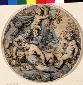 "沉睡的巴克斯》（Bacchus endormi） Il est entoure de putti, satyre 亚伯拉罕-扬斯-范-迪彭贝克（Abraham Jansz van Diepenbeeck，1596-1675 年） 17 世纪 17 年代 莫斯科波奇金博物馆