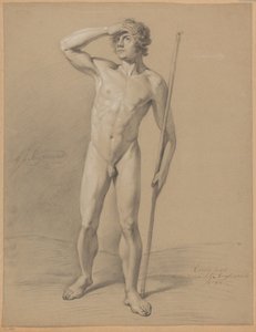 站立的男性裸体，从正面看（1810 年一等奖） 作者 亚伯拉罕·约翰内斯·鲁滕希尔特