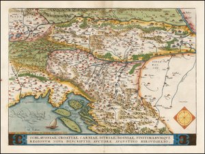 亚伯拉罕-奥特留斯绘制的 1574 年西巴尔干地图 作者 亚伯拉罕·奥特里乌斯（Abraham Ortelius）