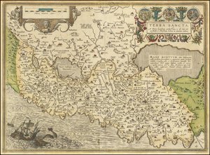 1584 map - Terra Sancta, a Petro Laicstain perlustrata, et ab eius ore et schedis a Christiano Schrot in tabulam redacta 作者 亚伯拉罕·奥特里乌斯（Abraham Ortelius）