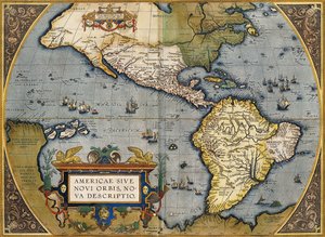 美国地图，1612年 作者 亚伯拉罕·奥特里乌斯（Abraham Ortelius）