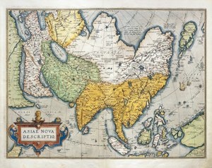 亚洲地图，摘自亚伯拉罕-奥特留斯的《世界地图》（Theatrum Orbis Terrarum）。 作者 Abraham Ortelius