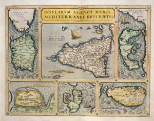 地中海岛屿地图 作者 亚伯拉罕·奥特里乌斯（Abraham Ortelius）