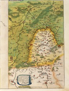 维尔曼多瓦地图，摘自亚伯拉罕-奥特留斯的《地球地图》（Theatrum Orbis Terrarum）。 作者 Abraham Ortelius
