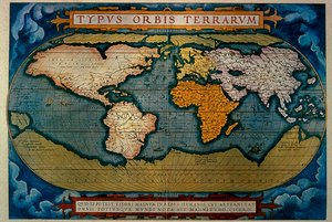 Planisphere，Anversa的制图，1571年 作者 亚伯拉罕·奥特里乌斯（Abraham Ortelius）