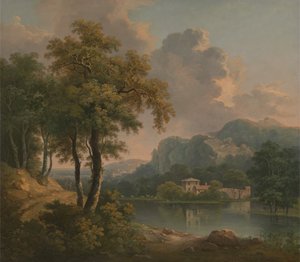树林中的丘陵景观，1785年。