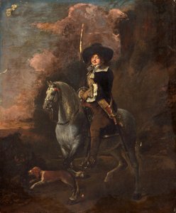 骑马在灰马，c.1660 作者 亚伯拉罕·彼得斯（Abraham Pietersz）。范·卡拉雷特