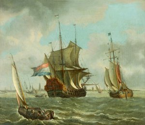阿姆斯特丹外海航运（布面油画） 作者 亚伯拉罕·斯托克