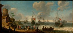 荷兰船在河口 作者 亚伯拉罕·威拉特斯