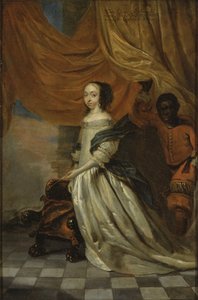 瑞典女王Hedvig Eleonora of Holstein-Gottorp（1636-1715）的肖像，由Wuchters, Abraham（1610-1682）绘制。铜上油彩。尺寸：35x23厘米。斯德哥尔摩国家博物馆