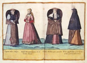 十六世纪的服装来自《Omnium Poene Gentium Imagines》，在科隆出版。