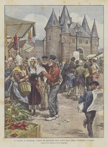 在阿姆斯特丹的市场，LArrivo delle Bollettini在Regina Wilhelmina DOlanda的健康