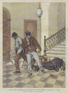 大胆的Agguato和在卡利亚里Malfidano矿业公司的出纳员的耗尽 作者 Achille Beltrame