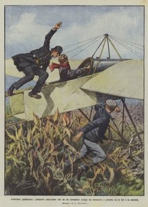 司法航空是一名美国警察，他从飞机上看到一名刺客并摔倒在他身上并阻止他 作者 Achille Beltrame