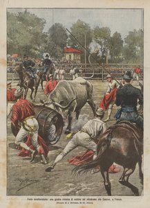典型的节日，佛罗伦萨Cascine赛车场的罗马转盘疫苗 作者 Achille Beltrame