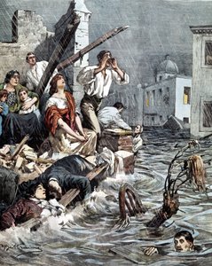 1901年莫迪卡（西西里）的洪水。La Domenica del Corriere.伊利亚-德-贝尔特拉梅 作者 阿基里·贝尔特拉姆（Achille Beltrame）