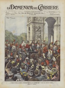I Reali DItalia在巴黎，LIngresso Trionfale Del Corteo Nell Avenue Des Champs-Elysees 作者 Achille Beltrame