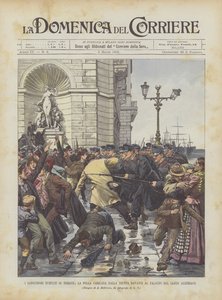 里雅斯特的血腥骚乱，奥地利劳埃德宫前的部队人群 作者 Achille Beltrame