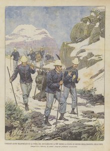 蓬塔德罗卡西梅隆（3537米处）的阿尔卑斯山军队士兵的青铜雕像？