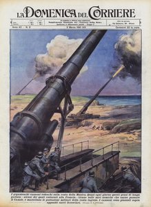 通道海岸上巨大的德国大炮 作者 阿基里·贝尔特拉姆（Achille Beltrame）