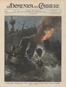 巨大的灾难，英国巡洋舰Berwick撕裂并沉入通道的驱逐舰？ 作者 Achille Beltrame