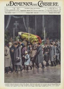 陷入困境的比利时人在阿尔伯特国王的身前 作者 Achille Beltrame
