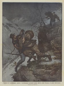 走私，守卫和走私者的危险从上面冲到一起？ 作者 Achille Beltrame