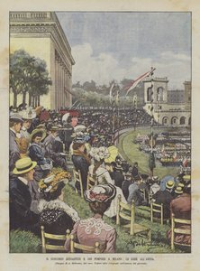 米兰的体操和消防队员比赛，Le Gare AllArena 作者 Achille Beltrame