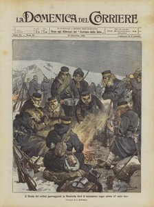 满洲里交战士兵的圣诞节，温度计现在低于零度15°