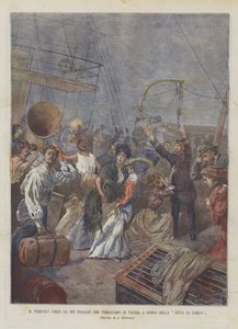 900名意大利人在都灵市返回家园的危险路线 作者 Achille Beltrame