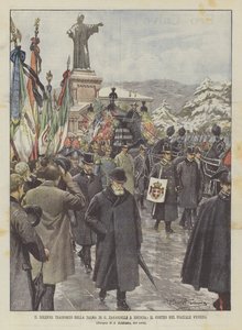 G Zanardelli在布雷西亚，Il Corteo在Piazzale Venezia庄严运输萨尔玛