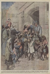 比利时年轻孩子的漫长而不断增长的游行 作者 Achille Beltrame