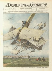 双翼飞机和飞机之间的第一次空战在第一轮米兰发生？ 作者 Achille Beltrame