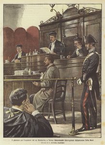 谋杀在都灵的Bonmartini公司的过程，对刺客Tullio Murri的凶杀审讯 作者 Achille Beltrame