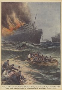 法国汽车公司Georges Philippar在Capo Guardafui附近燃烧，在水域？