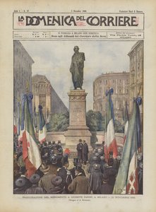 1899年11月26日在米兰的朱塞佩帕里尼纪念碑落成典礼 作者 Achille Beltrame