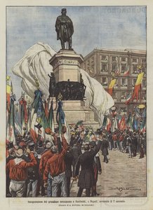在那不勒斯，加里波第的宏伟纪念碑落成于7日 作者 Achille Beltrame