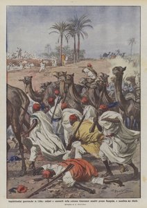 利比亚战争的麻烦，Gianinazzi战俘的士兵和骆驼袭击了？ 作者 Achille Beltrame