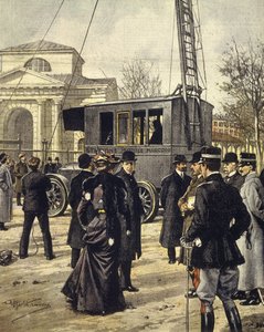 Italian physicist Guglielmo Marconi attends experiments with first mobile radio station at Milan, December 30 作者 阿基里·贝尔特拉姆（Achille Beltrame）