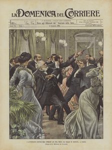 在巴黎的一个犹太复国主义舞会上攻击Max Nordau 作者 Achille Beltrame