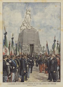 戴尔奥萨里奥迪梅莱尼亚诺（伦巴第大区）为1859年6月8日战役中的堕落而举行的落成典礼 作者 Achille Beltrame