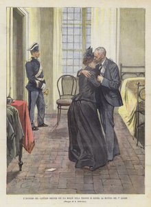 Dreyfus上尉与他的妻子在雷恩监狱，7月1日的早晨会议