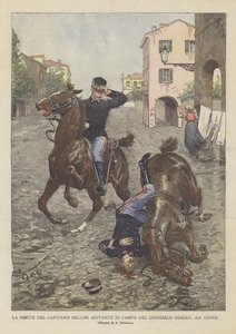 在乌迪内，Goiran将军营地Bellini上尉的死亡 作者 Achille Beltrame