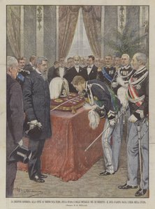 庄严交付都灵市DellElmo，Della Spada和翁贝托国王奖章？ 作者 Achille Beltrame