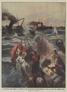 7世纪在Kunfidah附近的红海土耳其炮舰队遭到破坏？ 作者 Achille Beltrame