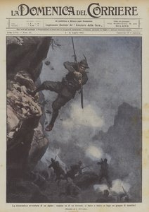 高山的戏剧性冒险，悬浮在山沟上，正在与一群奥地利人战斗并逃跑