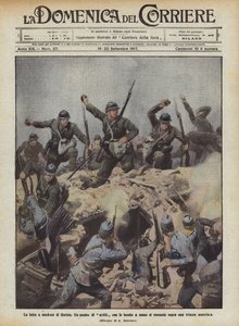战斗到戈里齐亚东北部 作者 Achille Beltrame