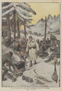 生活在前线背后的领域，口粮的分布，在高山上 作者 Achille Beltrame